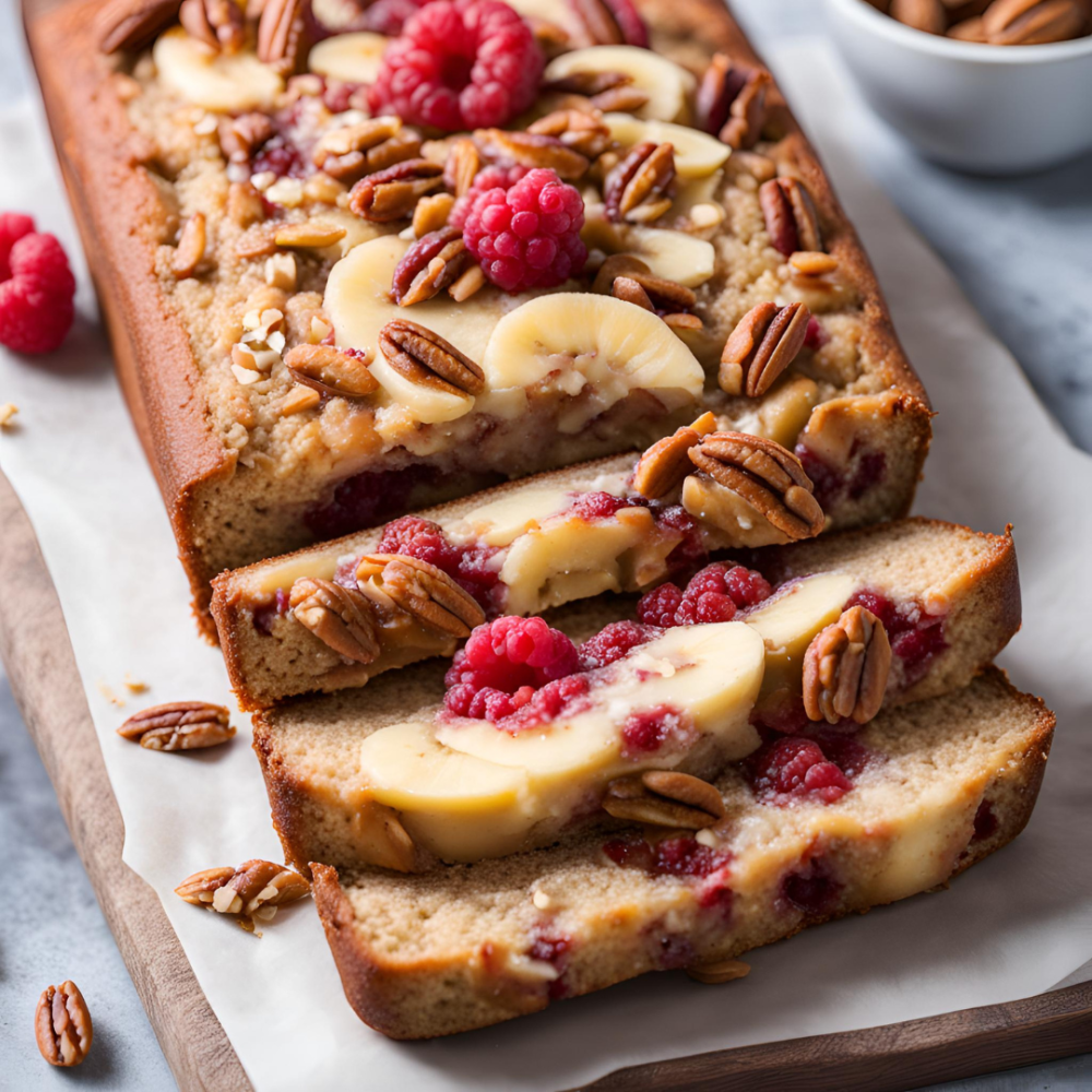 Banana bread ai lamponi