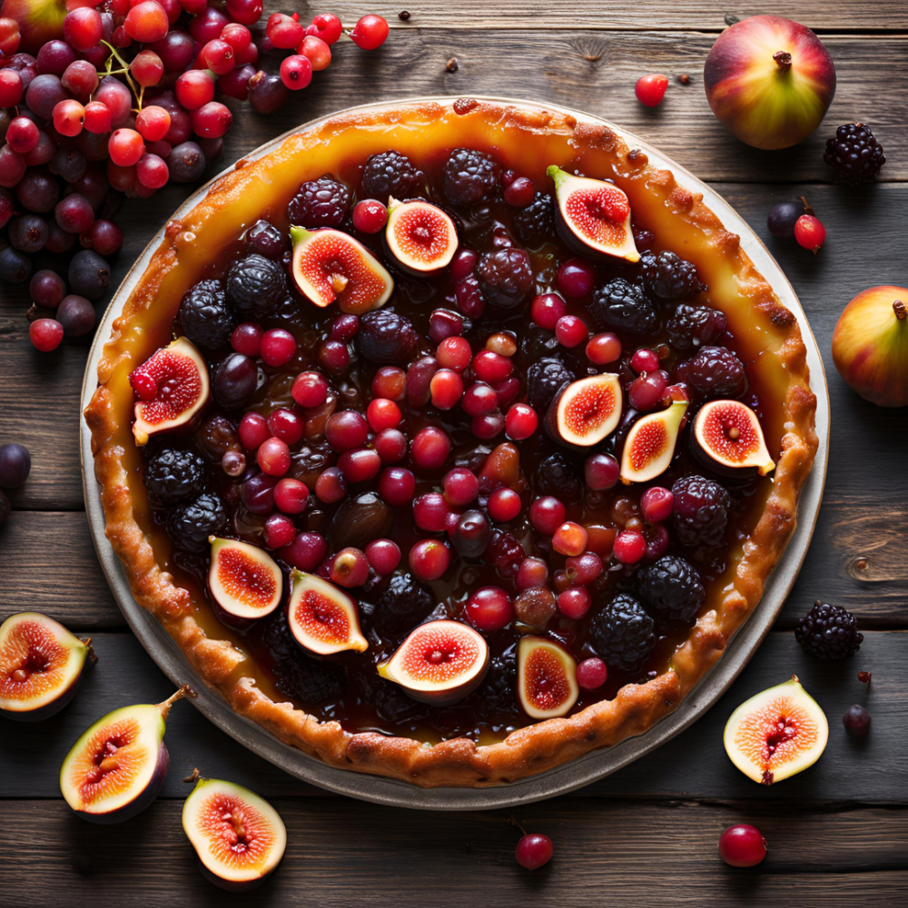 Crostata con composta di ribes rossi e fichi
